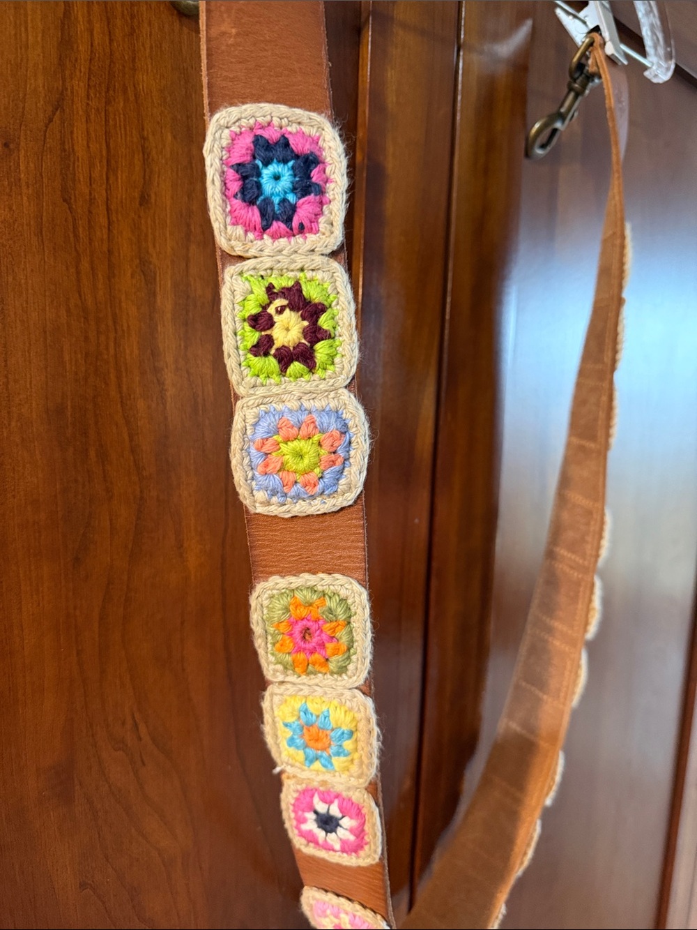 Patricia Nash Bella Vista Granny Square Leather Crossbody Strap